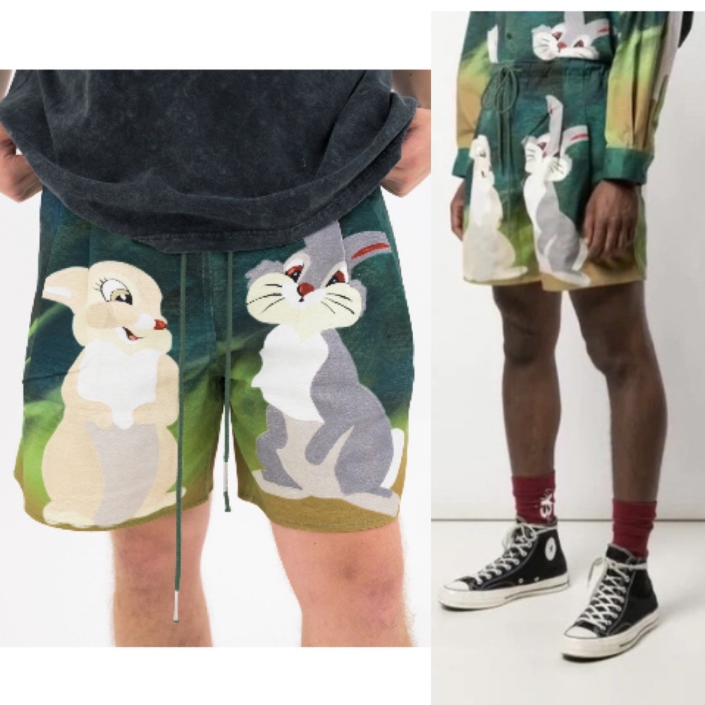 Rochambeau Men’s Yves Scherer Thumper Sports Shorts Bambi Rabbit Bunny Hop